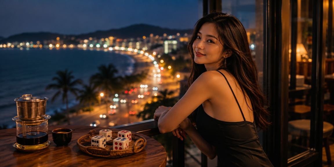 Người dùng chơi Tài Xỉu cùng cốc cà phê tại Mũi Né bãi biển Việt Nam